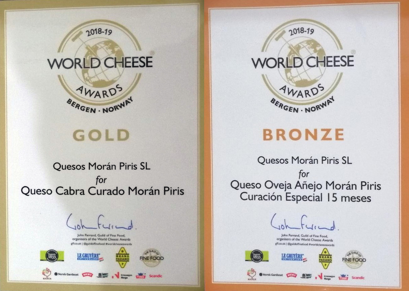 Quesos Morán Piris, un Oro y un Bronce en los World Cheese Awards 2018-2019
