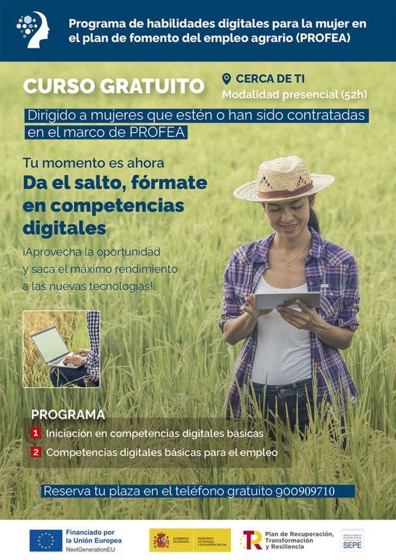 Programa de habilidades digitales para la mujer en el plan de fomento del empleo agrario (PROFEA)
