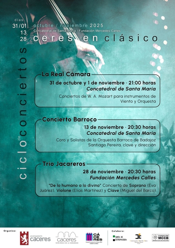 El ciclo de conciertos “Ceres en Clásico” continúa hoy jueves con el Coro y Solistas de la Orquesta Barroca de Badajoz