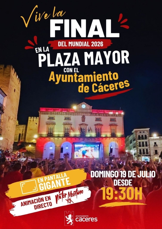 El Ayuntamiento instalará una pantalla de grandes dimensiones en la Plaza Mayor para seguir la final del Mundial