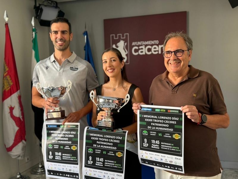El Ayuntamiento de Cáceres y el Cáceres Basket presentan el I Memorial Lorenzo Díaz XXXIII Trofeo Cáceres Patrimonio de la Humanidad