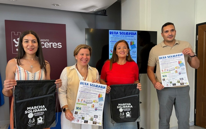El Ayuntamiento de Cáceres colabora con Divertea, Aztide y COCEMFE en la ruta solidaria que tendrá lugar el domingo 27 de septiembre