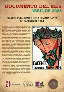 La concejalía de Cultura expone, dentro del programa ‘Documentos del mes’, un folleto publicitario de la Semana Santa de 1964
