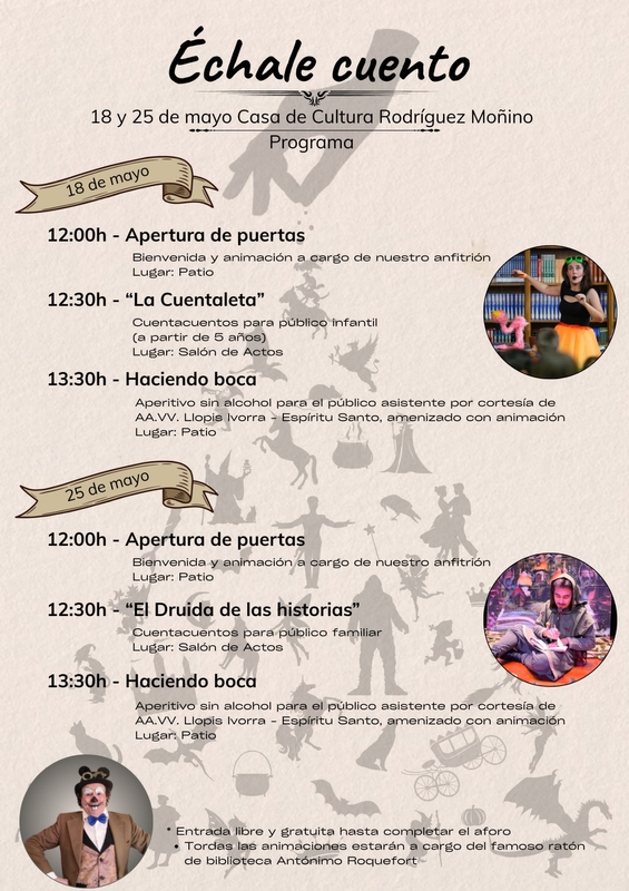 El Ayuntamiento colabora en “Échale cuento”, cuentacuentos gratuitos para público infantil y familias