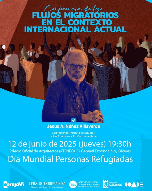 El Ayuntamiento de Cáceres organiza una conferencia de Jesús A. Núñez Villaverde con motivo del Día del Refugiado