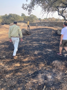 Mateos ofrece la ayuda el Ayuntamiento de Cáceres a los afectados por los incendios registrados en el término municipal de Cáceres