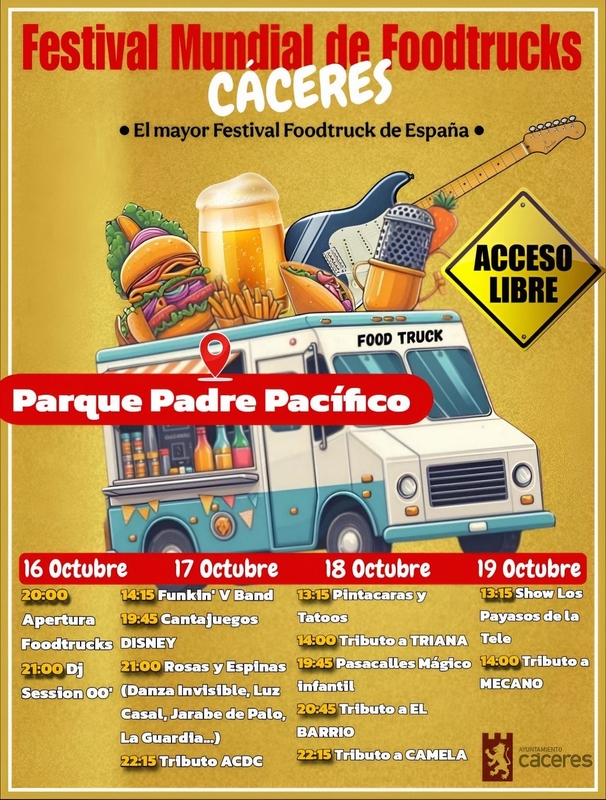 Cáceres saborea el mundo con el Festival Mundial de Foodtrucks
