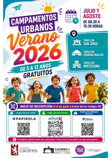 El Ayuntamiento de Cáceres oferta 600 plazas para los campamentos urbanos gratuitos del IMAS que se desarrollarán los meses de julio y agosto en tres 