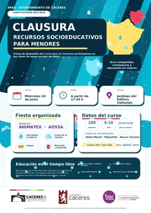 El IMAS clausura los Recursos Socioeducativos del curso 2025/2026 con una fiesta mañana miércoles día 10