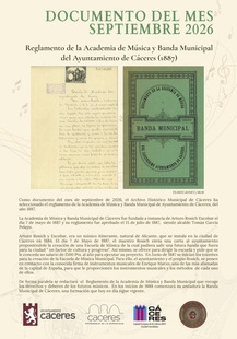 El Palacio de la Isla acoge durante septiembre el ‘Documento del Mes’ dedicado al Reglamento de la Academia de Música y Banda Municipal de 1887