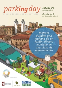 El Ayuntamiento transforma una plaza de aparcamiento en un jardín efímero para celebrar el Día Mundial Sin Coches
